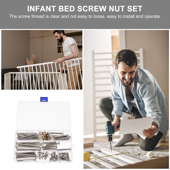 GAXIRE bed crib screws hardware Infant Bed Screw Stainless Steel for DIY Enthusiasts 1 Set
