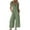 Green, variant on KIHOUT Women's Short Sleeve Button Front Jumpsuit with Pockets Solid Color Wide Leg Casual Romper for All-Season Wear