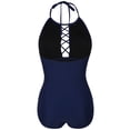 thumbnail image 5 of Firpearl Women's One Piece Swimsuits High Neck Cutout Ruched Tummy Control Swimwear, 5 of 7