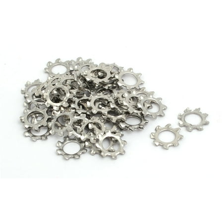 

6mm Inner Dia Stainless Steel External Tooth Lock Washer Silver Tone 50pcs