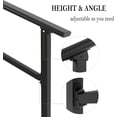 thumbnail image 3 of Interior/Exterior Handrail for 2-3 Steps Black Metal Porch Railing Kit for Concrete Wood and Brick Adjustable Height 30-36in  Durable Aluminum Construction 3 Step, 3 of 7
