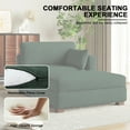 thumbnail image 3 of UIXE Oversized Corduroy Chaise Lounge w/Pillows Indoor Recliner Lounge Chair with Ottoman, Left Arm Chaise Upholstered Single Lounge Sofa, Hunter Green, 3 of 8