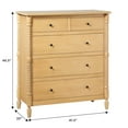 thumbnail image 4 of Vivienne Walker Edison Easy Assembly Solid Wood Spindle 5-Drawer Dresser - Natural, 4 of 17