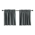 thumbnail image 1 of FloreceBien Cortinas grises – Cortinas cortas para ventana para baño/sótano, cortinas opacas con bolsillo para barra, 52 pulgadas de ancho x 18 pulgadas de largo, gris, 2 piezas, 1 of 6