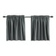 thumbnail image 1 of Cortinas grises FloreceBien: cortinas cortas para ventanas de baño o sótano, cortinas opacas con bolsillo para varilla, 132 cm de ancho x 45 cm de largo, color gris, 2 piezas, 1 of 6