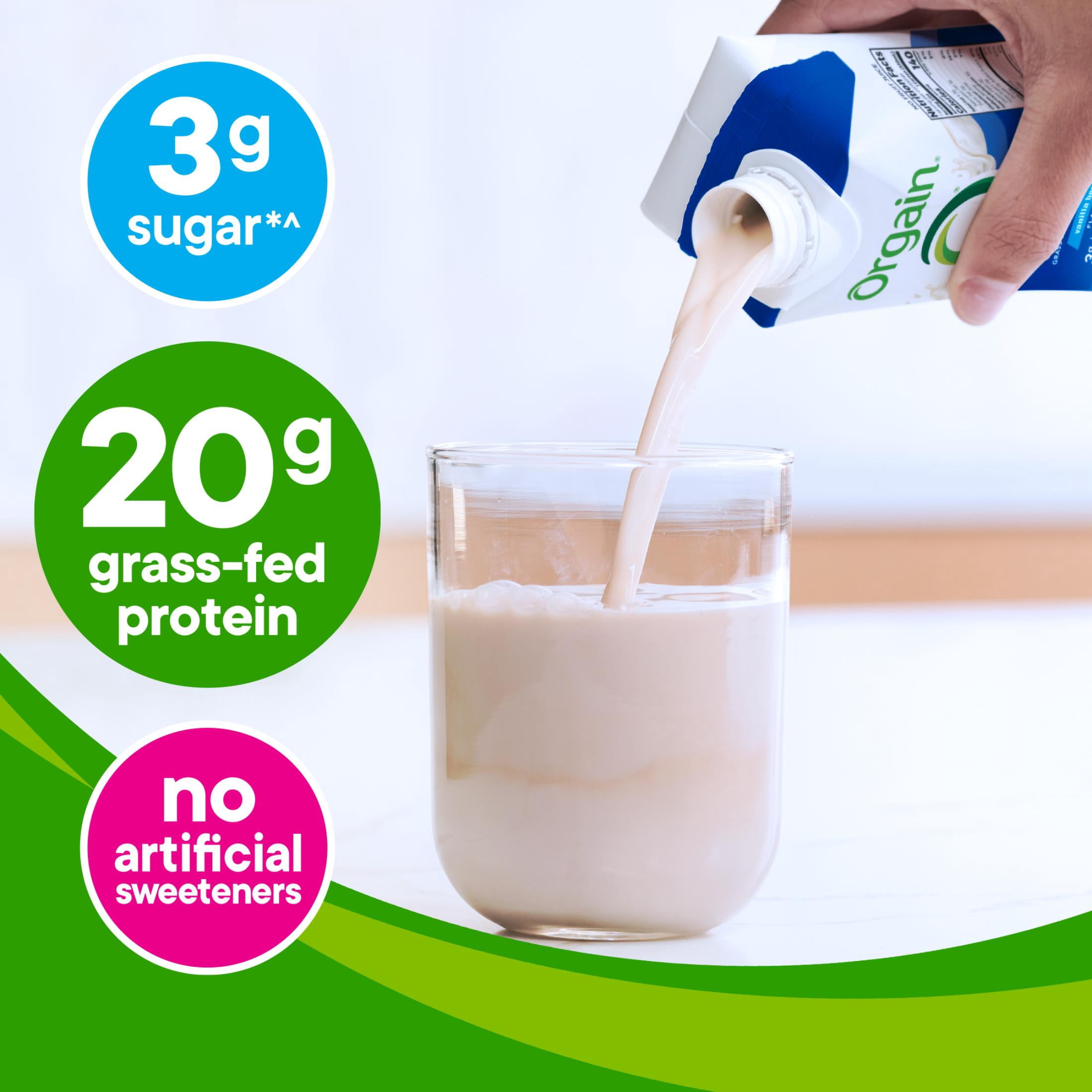 Orgain Vanilla Grass Fed Clean Protein Shake-12 pack