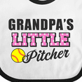 thumbnail image 4 of Inktastic Grandpas Little Pitcher Softball Girls Baby Bib, 4 of 4