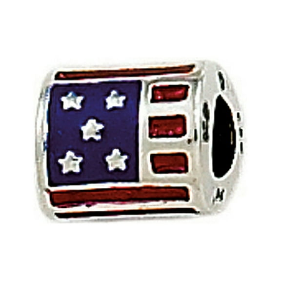 Zable� Sterling Silver USA Enamel Flag Compatible Bead / Charm