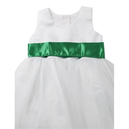 Initronics F861-0712 Kelly Green Flower Girl Dresses Easter Wedding Princess - Size 12, Ivory White