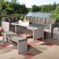 thumbnail image 2 of Baxton Studio Eneas 4 Piece Rattan Outdoor Patio Dining Set in Dark Gray, 2 of 3