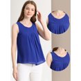 thumbnail image 4 of INSPIRE CHIC Camiseta Sin Mangas De Chifón Con Forro Y Parte Delantera Plisada Para Mujer Azul M, 4 of 5