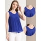 thumbnail image 4 of INSPIRE CHIC Camiseta Sin Mangas De Chifón Con Forro Y Parte Delantera Plisada Para Mujer Azul M, 4 of 5