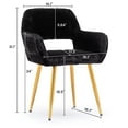 thumbnail image 2 of KCC Dining Chair Faux fur Side Chair Modern Padded Armchair Fluffy Accent Chair with Golden Metal Leg for Living Room Dining Room Bedroom, Black, 2 of 6