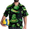 thumbnail image 4 of Saint Patrick's Day Men's Casual Spread Collar Hawaiian Short Sleeve Button Down Summer Beach Tops, 4 of 6