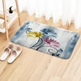 thumbnail image 2 of Rustic Farmhouse Bath Mat, Farm Blove Daisy Floral Flowers Butterfly Country Wooden Bath Rug for Bathroom, Grey White Bath Mat Soft Non Slip Bath Rugs, 17X29IN, 2 of 6