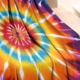 thumbnail image 3 of Rainbow Tie Dye Sunburst Blanket,Comfortable Soft Flannel Throw Blanket,All Season,Warm Lightweight Blankets for Sofa Bed Couch Living Room Chair,30"x40", 3 of 4