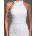 thumbnail image 5 of Vestido BELLA BARNETT Fabuloso blanco con cuello alto HOCO sin mangas, 5 of 5