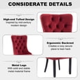 thumbnail image 3 of 47 Inch Glass Dining Table Set for 4, Modern Rectangular Glass Kitchen Table with 4 Upholstered Velvet Chairs, Space-Saving Dining Room Set for Living Room, Kitchen, Apartment - Red Black, 3 of 9