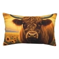 thumbnail image 1 of Fotbe Sunset Sunflower Cow A Funda de Almohada Decorativa Estilo Occidental, Lujo en Algodón, Fundas para Almohadas King, Cojín Estampado para Decoración del Hogar-14"x20", 1 of 6