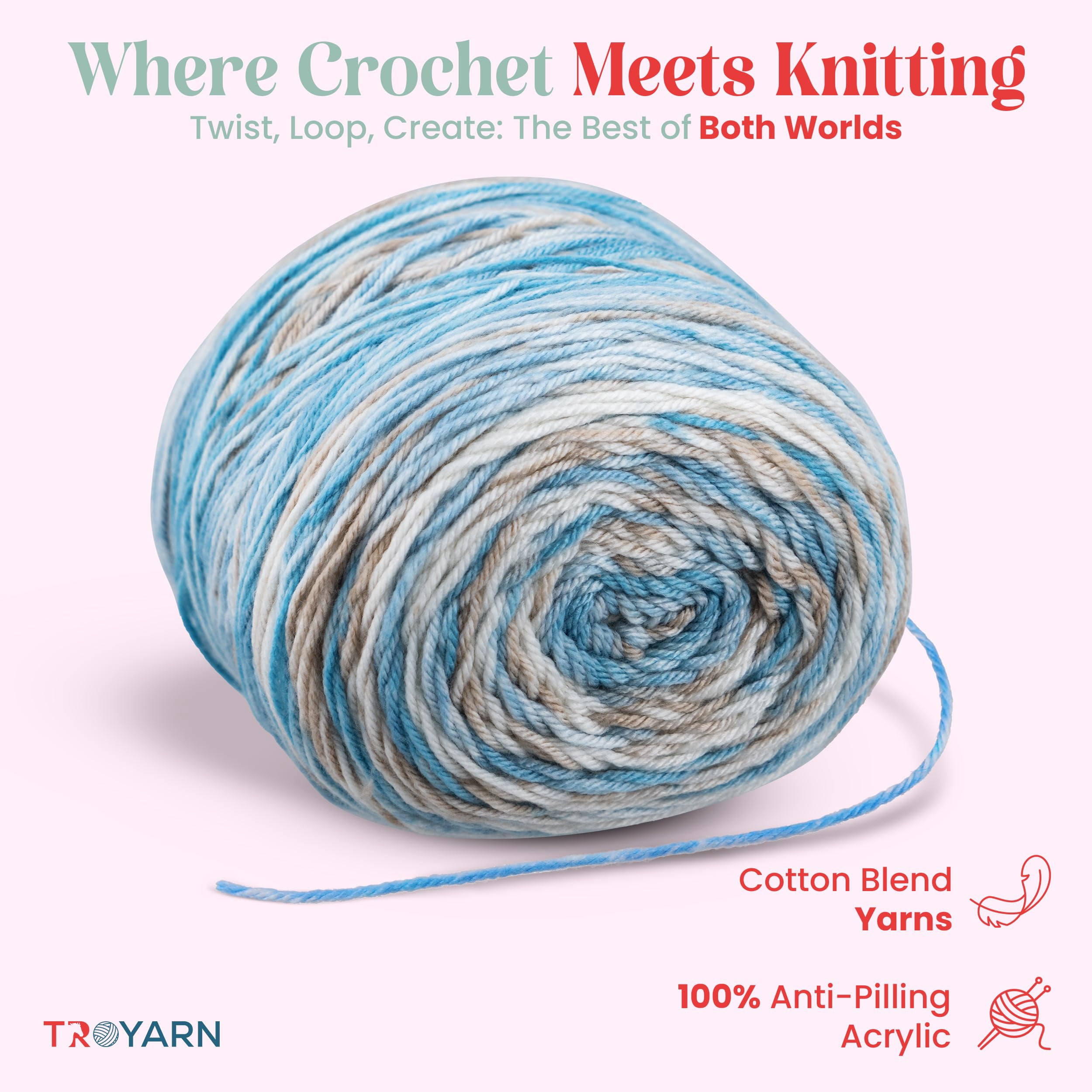 Royal Batik Ombre Yarn for Crocheting - Soft Acrylic Yarn - Rainbow - Anti-Pilling - 100g (3 Skeins Pack) (3x383 yds) (10606)