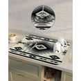 thumbnail image 4 of Boho Southwestern Dish Drying Mat for Kitchen Counter, Absorbent Quick Dry Coffee Bar Mat Pad Thin Diatomaceous Sink Mat Dish Drainer Mat 16x18 Black Grey Vintage Ethnic Tribe Geometric Texture, 4 of 6