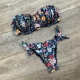 thumbnail image 4 of DOPI Fashion Women Sexy Floral Print Breast Pad Swimwear Split Bathing Swimsuit, 4 of 6