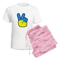 thumbnail image 6 of CafePress - Ukrainian Flag Peace Sign Ukraine Native H Pajamas - Women's Short Sleeve Print T-Shirt and Pants Light Cotton Pajama Set, 6 of 7