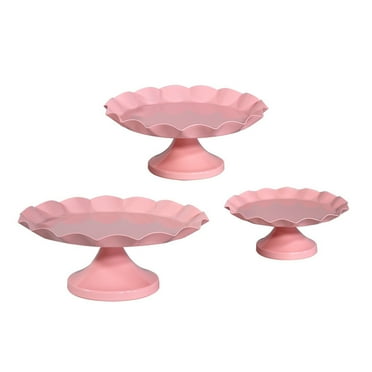 1PC Iron Cake Stand Fruit Plate Dessert Tray Pink Table Decoration for Birthday Wedding Party (Size S)