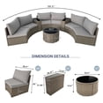 thumbnail image 2 of Outdoor Patio Furniture Half-Moon Sectional Round Patio Furniture Set Sofa, 2 of 7
