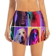 thumbnail image 2 of Pofeuu cute dogs of different breeds Print Women's Athletic Shorts Running Workout Shorts Tummy Control Quick Dry Gym Shorts with Pockets Double layer sports shorts-Medium, 2 of 7
