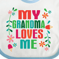 thumbnail image 4 of Inktastic My Grandma Loves Me Girls Girls Baby Bib, 4 of 4