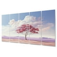 thumbnail image 2 of Designart "Solitude with a Minimalistic Pink Tree II" Landscape Trees Metal Wall Art Set, 2 of 5