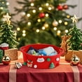 thumbnail image 2 of Christmas Themed Storage Basket 5.11x10.23 Inch - Festive Rope Organizer with Holiday Motifs for Home Decor, Seasonal Item Storage, and Christmas Decoration Organization(Red), 2 of 7