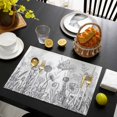 thumbnail image 3 of Grey Wildflowers Placemats Set of 8, Modern Spring Floral Butterfly Plant Placemats for Dining Table, Place Mats for Kitchen Tabletop, Waterproof Wipeable Dining Table Mats Set, 3 of 9