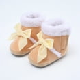 thumbnail image 4 of SYNPOS Infant Toddler Baby Girl Bow Winter Fleece Booties Anti-slip Newborn Snow Shoes, 4 of 7