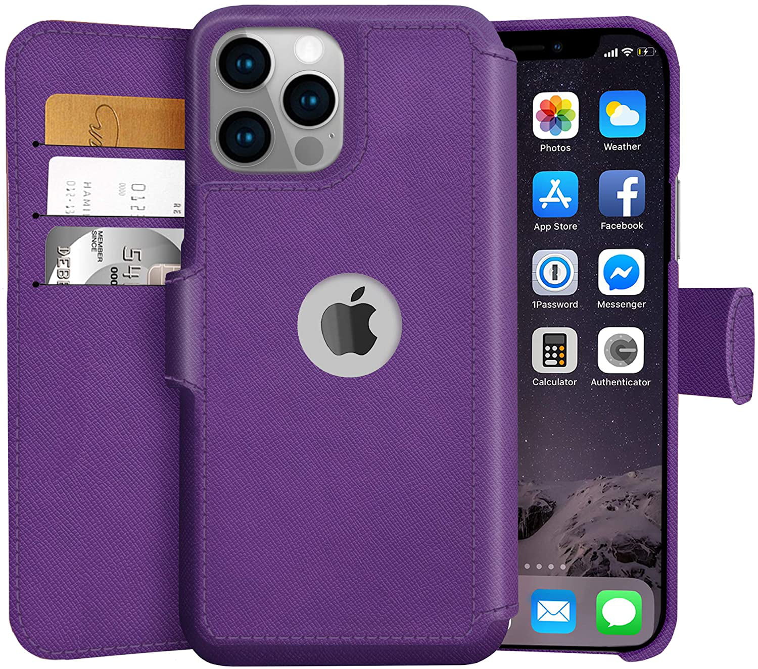 Dockem Flip Card Case for iPhone 14 Plus with Removable Minimalist Wallet