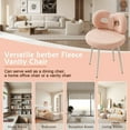 thumbnail image 4 of YYEAN Vanity Chair with Back, Swivel Makeup Chair with Upholstered and Golden Metal Legs for Living Bedroom and Makeup Room, Off-Pink, 4 of 8