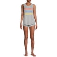thumbnail image 2 of Grayson Social Women's and Women's Plus Graphic Tank Top and Sleep Shorts, 2-Piece Pajama Set, 2 of 5