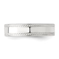 thumbnail image 4 of 925 Sterling Silver 5mm Rope Edge Size 9 Wedding Band Ring Classic Flat Milgrain, 4 of 9