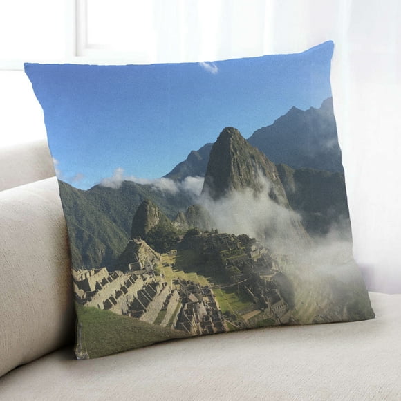 Ahgly Company Sites Machu Picchu Indoor Throw Pillow, 18 inch by 18 inch