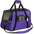 thumbnail image 2 of Pet Carrier for Small Large Cats and Dogs, Dog Carrier Travel Bag with Adequate Ventilation, Padded Shoulder Strap, Purple, 2 of 7