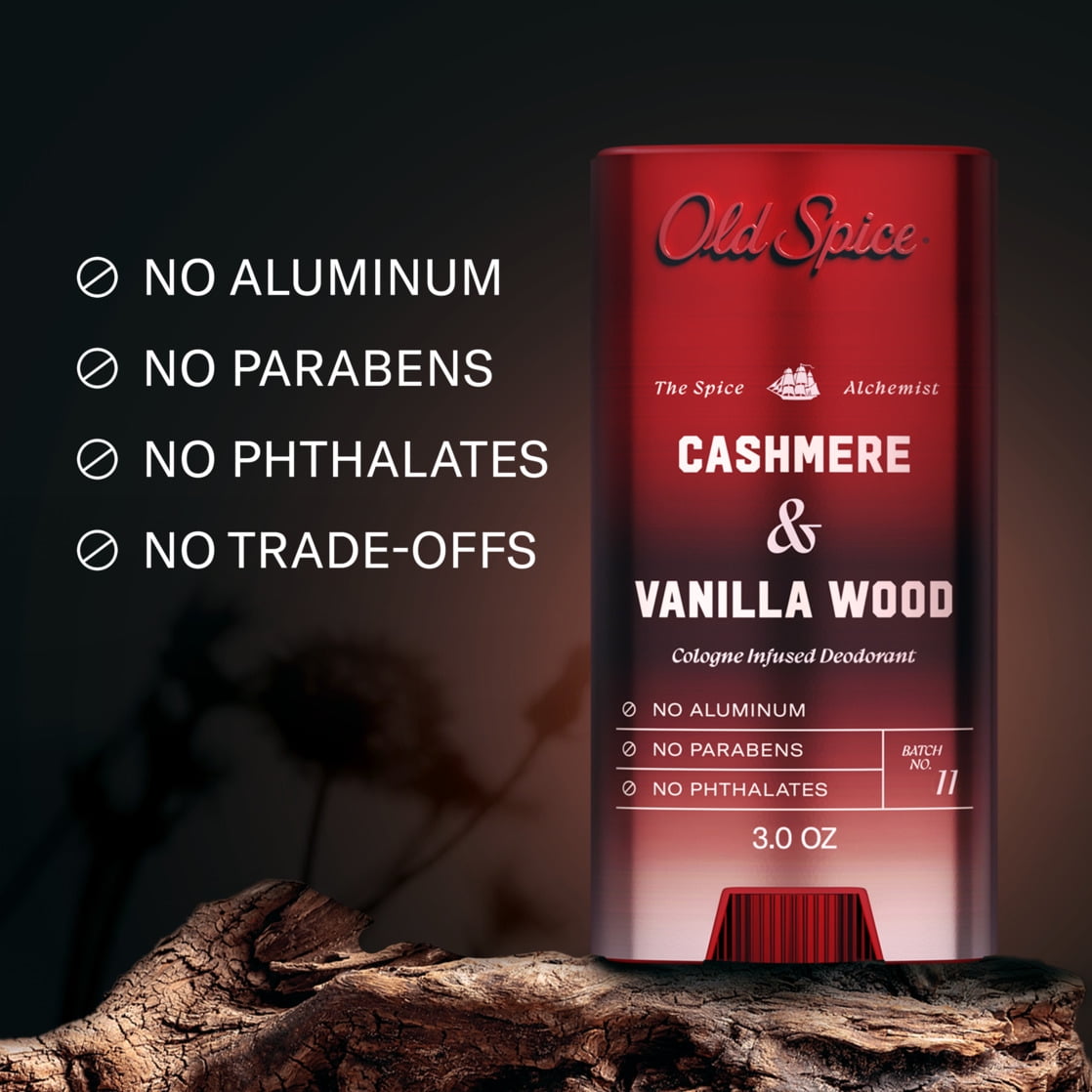 Old Spice Men's Deodorant Spice Alchemist Collection Cashmere & Vanilla Wood, 3 oz