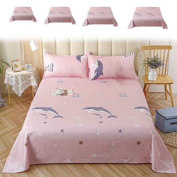 Leodye Sheets Bedding Sets Sheet Set Sheet Queen Pattern Cooling Soft Microfiber Deep Pocket Sheet Set, Easy Care, Breathable, Wrinkle Free, Machine Washable Bed Set