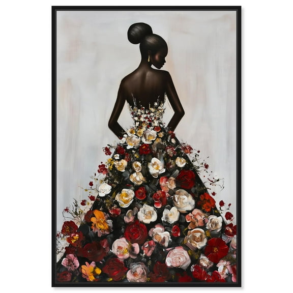 Girl Wearing Garden Grace I Canvas Ebony Portrait Art by Art Remedy, Black Frame, 10" x 15"