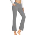 thumbnail image 3 of REALiKUN High Waist Yoga Pants with Pockets Warm Yoga Pants High Waist Buttocks Stretch Fitness Flare Leggings, 3 of 6
