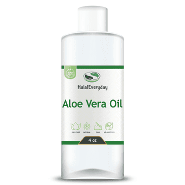 Aloe Vera Oil 4 oz - Golden Pure Natural Organic Cold Pressed Carrier Oil For Skin Hair Face By HalalEveryday