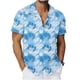thumbnail image 4 of Ceisia Men's Tropical Leaf Print Short Sleeve Button Down Hawaiian Shirt for Beach Vacation Light Blue S Gifts, 4 of 7
