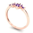 thumbnail image 2 of 0.17 ctw Wedding Band for Women - 14K Rose Gold Natural Amethyst Stackable Eternity Ring, 2 of 6