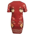 thumbnail image 5 of LYXSSBYX Womens Dresses Short Sleeve Fashion Women Casual Tight Flowers Printing Sexy Deep V-Neck Short Sleeve Long Dress, 5 of 5