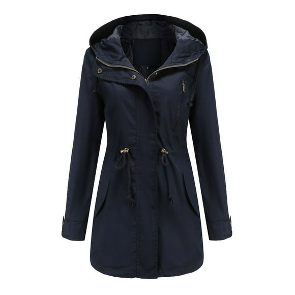 asddcavvf 2022 New Hooded Windbreaker Women's Outwear Large Size Loose Solid Women's Wear